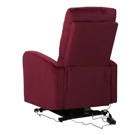 Mendler Fernsehsessel HWC-K62, Sessel Relaxsessel TV-Sessel, Liegefunktion Aufstehhilfe elektrisch, Metall Chenille - bordeaux