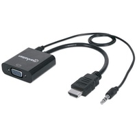 Manhattan HDMI auf VGA-Konverter, HDMI-Stecker VGA-Buchse, mit Audio, optionaler