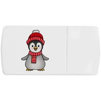Azeeda 'Baby Pinguin' Pillendose/Tablettenbox mit Pillenteiler (PI00009727)