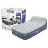 BESTWAY TriTech® Doppelluftbett SleekFlowTM mit Kopfteil & integrierter Elektropumpe 226 x 152 x 84 cm Aufblasbar Camping 67923