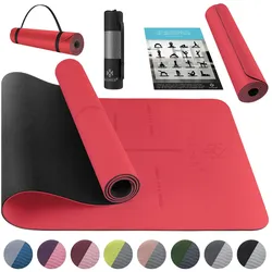 KESSER® Gymnastikmatte mit Tragegurt rutschfest TPE Yogamatte Gepolstert & rutschfest Fitnessmatte , 183 x 61  Trainingsmatte für Fitness Sportmatte, Pilates & Gymnastik Workout extradick