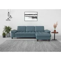 sit&more Ecksofa SIT & MORE "Westham L-Form", bunt (graublau), B:275cm H:88cm T:172cm, 100% Polyester, Sofas, Ecksofa, Recamiere, mit oder ohne Bettfunktion, Bettkasten, Füße wengefarben