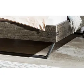 Hasena Ezzo Massivholzbett Akazie, Vintage Metall Anthrazit, - Grey