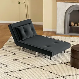 Homcom Schlafsessel, mit Bettfunktion, Einzelsofa mit Kissen, Samtoptik