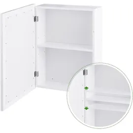 Costway Badezimmerschrank mit Spiegel, Badezimmerspiegelschrank Holz, Badezimmerspiegel