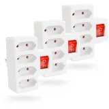 greate Mehrfachsteckdose 4-fach Weiß 3 St.