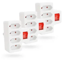 greate Mehrfachsteckdose 4-fach Weiß 3 St.