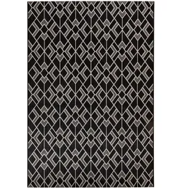 Steffensmeier Outdoorteppich, Schwarz, Textil, Rauten, Rechteckig, 120x170 cm wasserabweisend, Teppiche & Böden, Teppiche, Outdoorteppiche