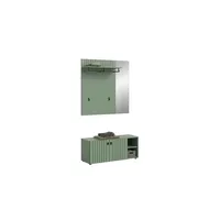 Möbel Boss Garderobenkombination 2-teilig  Station 106 x 37 x 192 cm grün