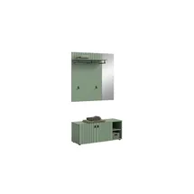 Möbel Boss Garderobenkombination 2-teilig  Station 106 x 37 x 192 cm grün