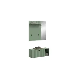 Möbel Boss Garderobenkombination 2-teilig  Station 106 x 37 x 192 cm grün