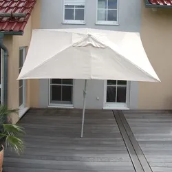 Mendler Sonnenschirm N23, Gartenschirm, 2x3m rechteckig neigbar, Polyester/Alu 4,5kg UV-Schutz 50+ ~ creme