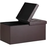 Sitzbank Braun 80x40x40cm mit Stauraum faltbar
