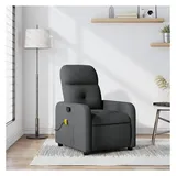 vidaXL Massagesessel mit verstellbarer Rückenlehne und Liegefunktion Polyester 144 x 77,5 x 0 cm Dunkelgrau