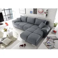ed exciting design ED Lifestyle ANTON mit Schlaffunktion, Stoffbezug Uran Anthrazit & dekorativer Steppung - 289 x 85 x 189 cm (B/H/T)