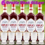 (EUR 21,50/L) 5x Soplica Kirsche Likör Wisniowa Vodka 28%vol. 500ml 5x +6 Gläser