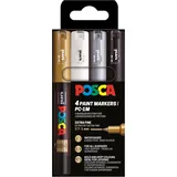 Posca Acrylmarker Set 4 St. gold/schwarz/silber/weiß