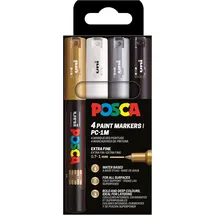 Posca Acrylmarker Set 4 St. gold/schwarz/silber/weiß