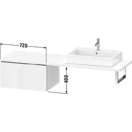 Duravit L-Cube 72x54,7cm, betongr ma, f Kons, 1 Auszug