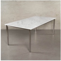 MAGNA Atelier Esstisch SAPPORO mit Marmor Tischplatte, Küchentisch, Naturstein, Dining Table, nachhaltig, 200x100x75cm weiß 200 cm x 75 cm