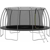 vidaXL Trampolin-Set Rund 488 x 90 cm Grau