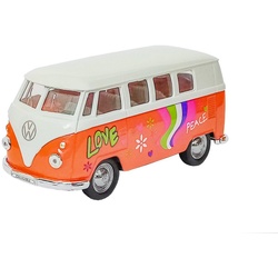 Welly Modellauto VOLKSWAGEN Bus T1 1963 VW Metall Modell Modellauto Auto Spielzeugauto Hippie 19 (Orange) orange