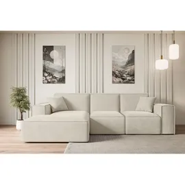 altdecor Ecksofa Velours 6-Sitzer Beige