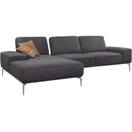 W.Schillig Ecksofa "run, Designsofa mit tollem Sitzkomfort, bequem, L-Form", grau (anthrazit w82), B:319cm H:88cm T:178cm, Longlife Xtra-Leder Z73: Naturwalkleder der Luxusklasse aus den erlesensten Rohhäuten.