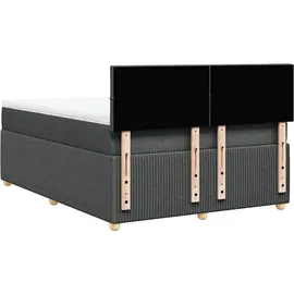 vidaXL Boxspringbett 140 x 200 cm Dunkelgrau