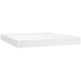 vidaXL Boxspringbett mit Matratze & LED Weiß 180x200 cm Kunstleder