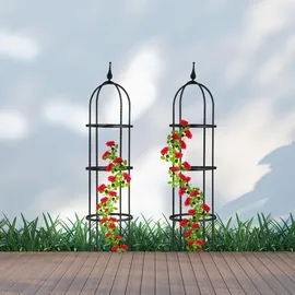 Relaxdays Obelisk Rankhilfe 100 x 25 cm Schwarz