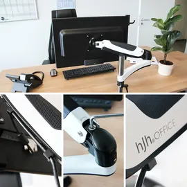 HJH Office VM-MG1 Monitor Halterung Schwenkarm Weiß