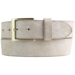 BELTINGER Ledergürtel Herren-Gürtel aus weichem Vollrindleder Vintage-Look 4 cm – Jeans-Gürt weiches Leder, Gürtelschnalle in Gold, Vintage beige 130 cm (Gesamtlänge 145 cm)