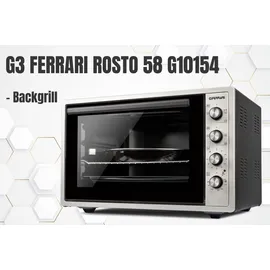 G3 Ferrari G10154 58L, Kleinbackofen, Schwarz, Edelstahl - Schwarz/Silber