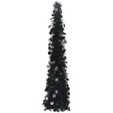 vidaXL Künstlicher Pop-Up-Weihnachtsbaum Schwarz 120 cm PET