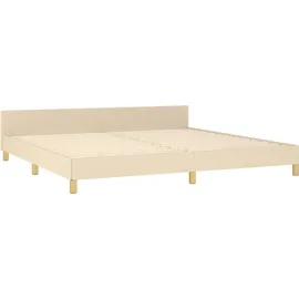 vidaXL Bettgestell mit Kopfteil 200 x 200 cm Creme