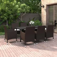 vidaXL Garten-Essgruppe 9-tlg. Braun