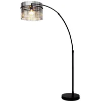 GLOBO Bogenstehleuchte Standleuchte LED schwarz Glas rauch Höhenverstellbar