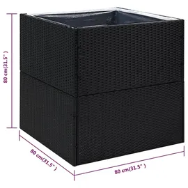 vidaXL Pflanzkübel 80 x 80 x 80 cm Schwarz