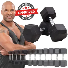 MIWEBA Hexagon Kurzhantel Set 12,5 kg Gusseisen schwarz