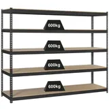 Proregal Schwerlastregal Wood Beast Five HxBxT 200 x 180 x 75 cm 5 Ebenen Fachlast 600 kg Anthrazit