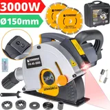 Powermat Elektrischer Doppelscheiben-Betonfräser mit 3000-W-Laser + 2 Scheiben im Angebot