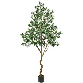 luxuskollektion Künstlicher Olivenbaum 210cm groß Topf für Indoor und