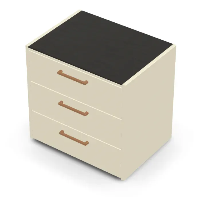Brabura CT 90 Schubladenmodul - Schwarz / Perle Blanche / Holzgriff