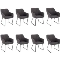 Home Deluxe Armlehnenstuhl 8er Set PAKU - Anthrazit