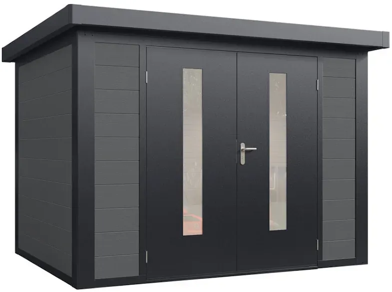 Wolff Finnhaus WPC Gartenhaus Sören - 28 mm 300 x 240 cm (Sören 3024) inkl. kostenlosem Regal-Set & Bodenrampe im Wert von 208 €