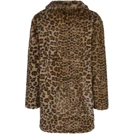 URBAN CLASSICS "Urban Classics Ladies Oversized Faux Fur Leo Coat XS leo, 100% Polyester, Mäntel Wintermantel