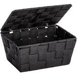 Wenko Badkorb Adria mit Deckel 19 x 10 x 14 cm schwarz