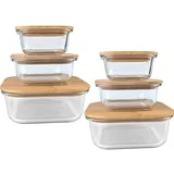 ideoon home Hochwertige Vorratsdosen 2-tlg. Transparent/Braun