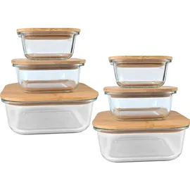 ideoon home Hochwertige Vorratsdosen 2-tlg. Transparent/Braun